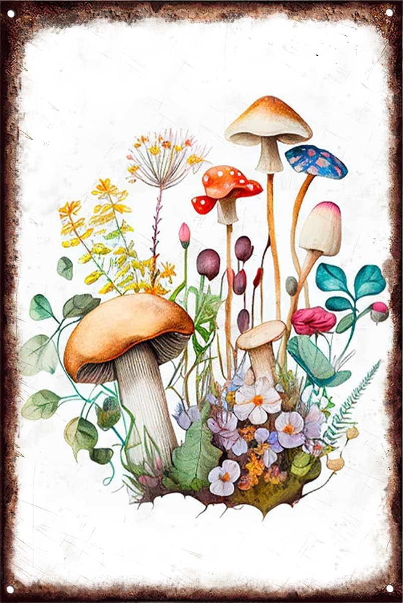 Home Bar And Restaurant - Mushrooms Vintage Metal Tin Sign Gift