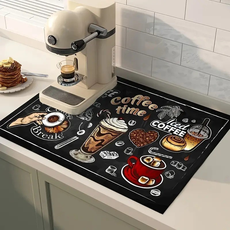 Coffee Mat Absorbent Mat Kitch - Bar Mat Rubber 评论和价格