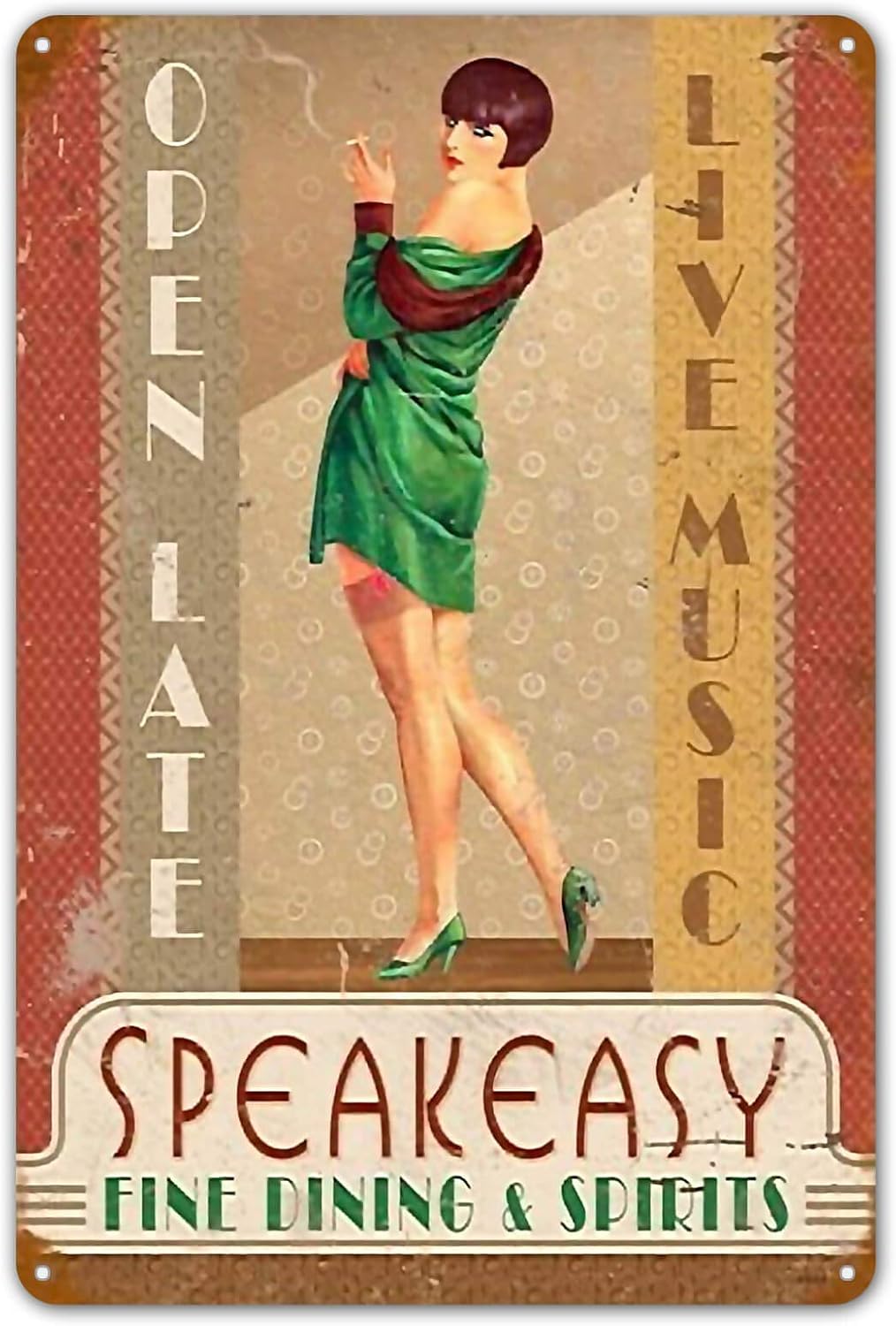 Speakeasy Vintage Tin Metal Si - Home Bar And Coffee 评论和价格