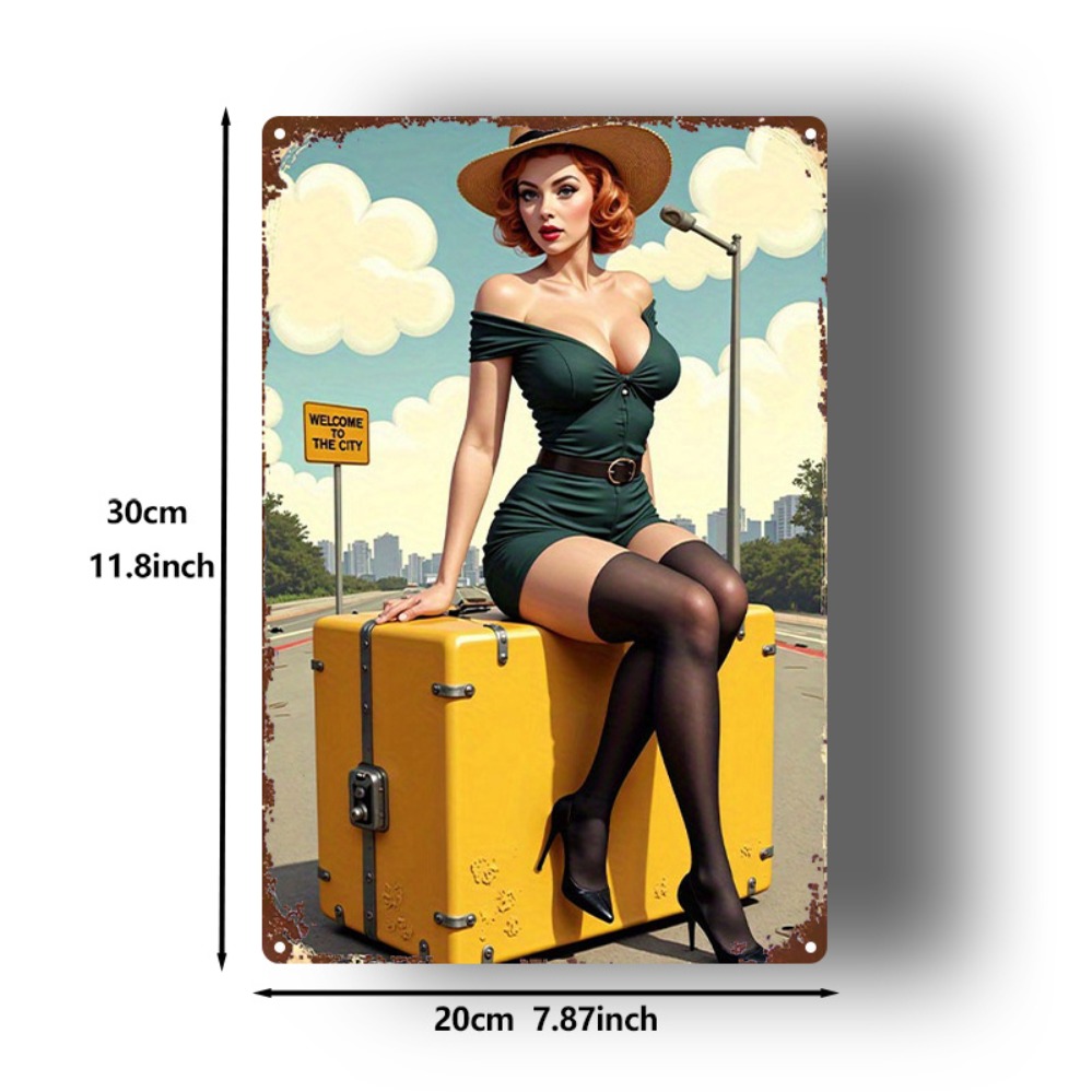Vintage Beauty with Suitcase M - Home Bar And Kitchen 评论和价格