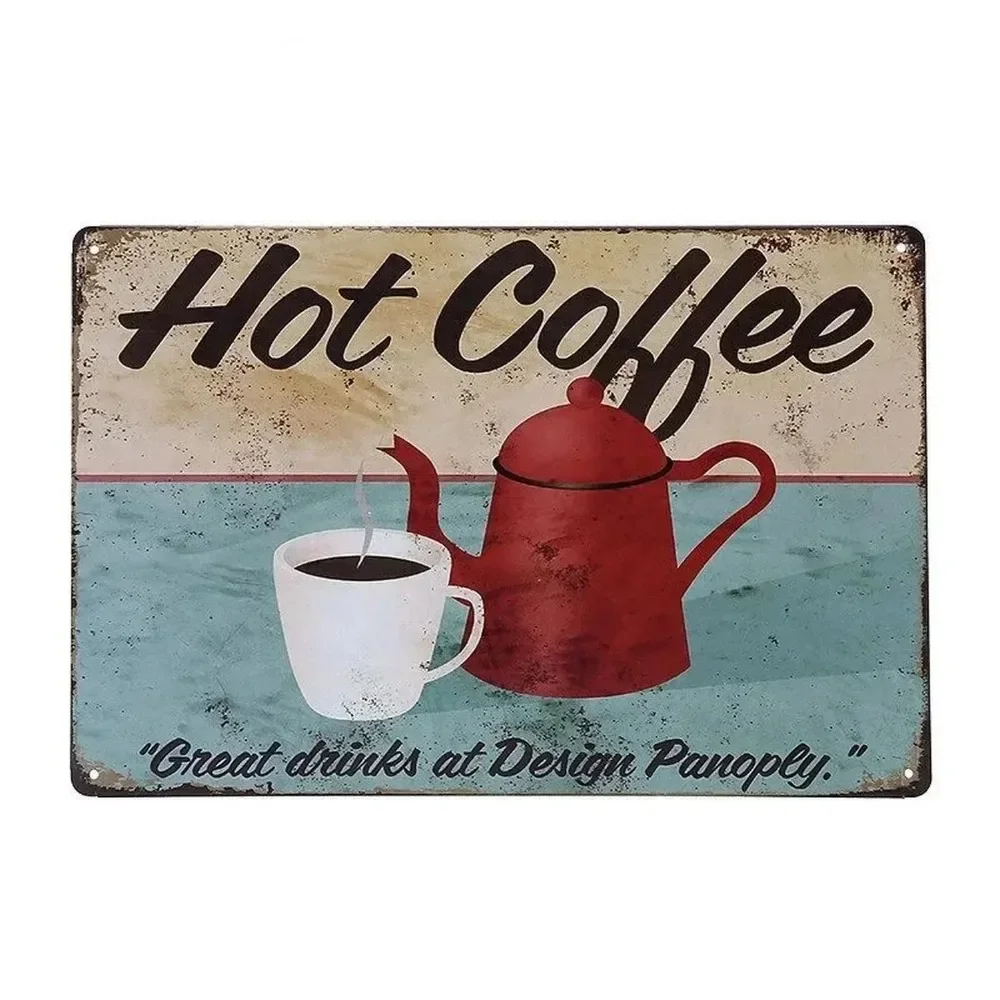 Plaque Metal Signs Drink Coffe - Home Bar And Coffee 评论和价格
