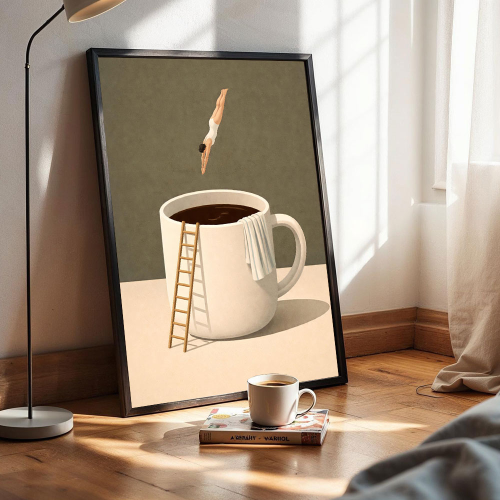 1pc frameless Coffee Adventure - Home Bar And Coffee 评论和价格
