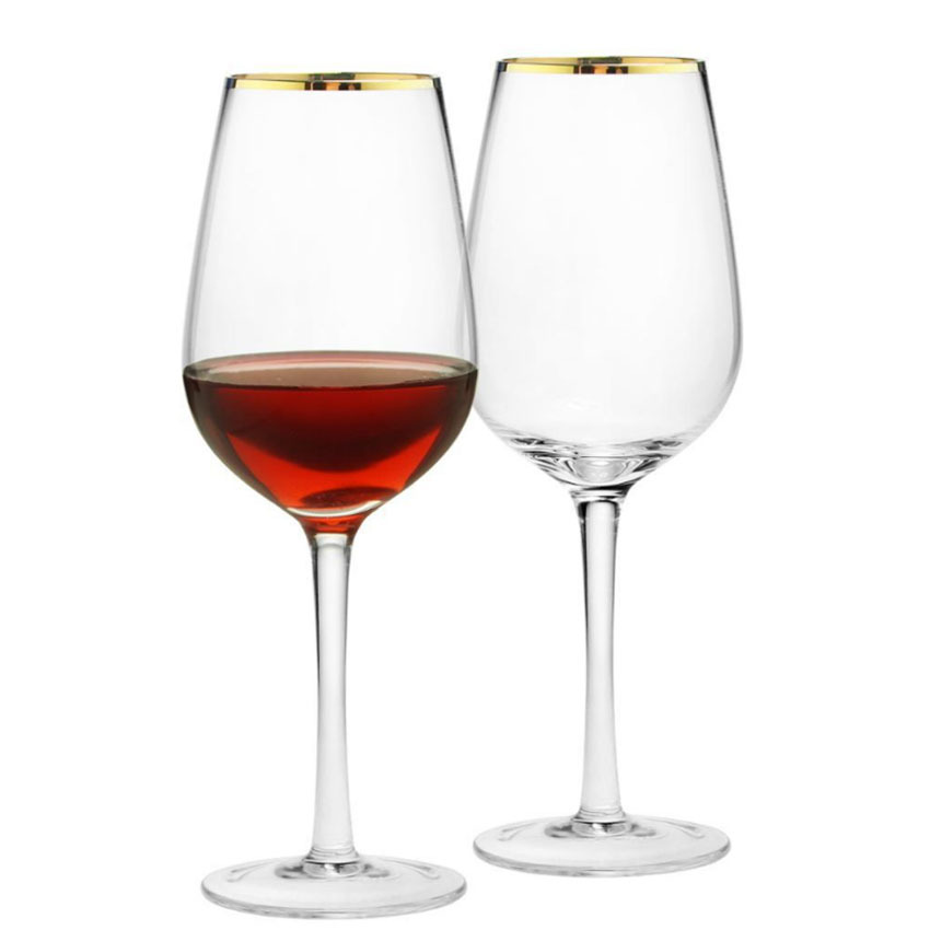 Gold Rimmed Highball Glass Red - Highball Glass Set 评论和价格