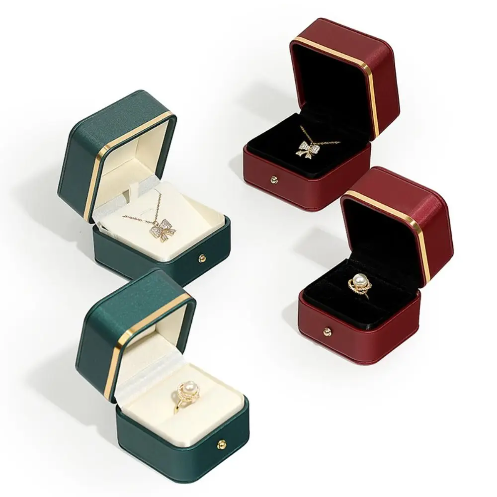 Fashion PU Leather Square Ring - Bar Cart Gold 评论和价格