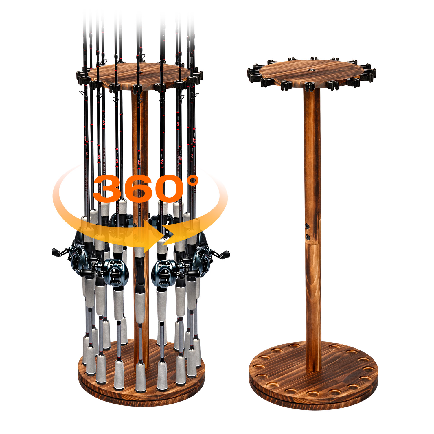Round Carbonized Wood Fishing  - Home Bar Stand 评论和价格