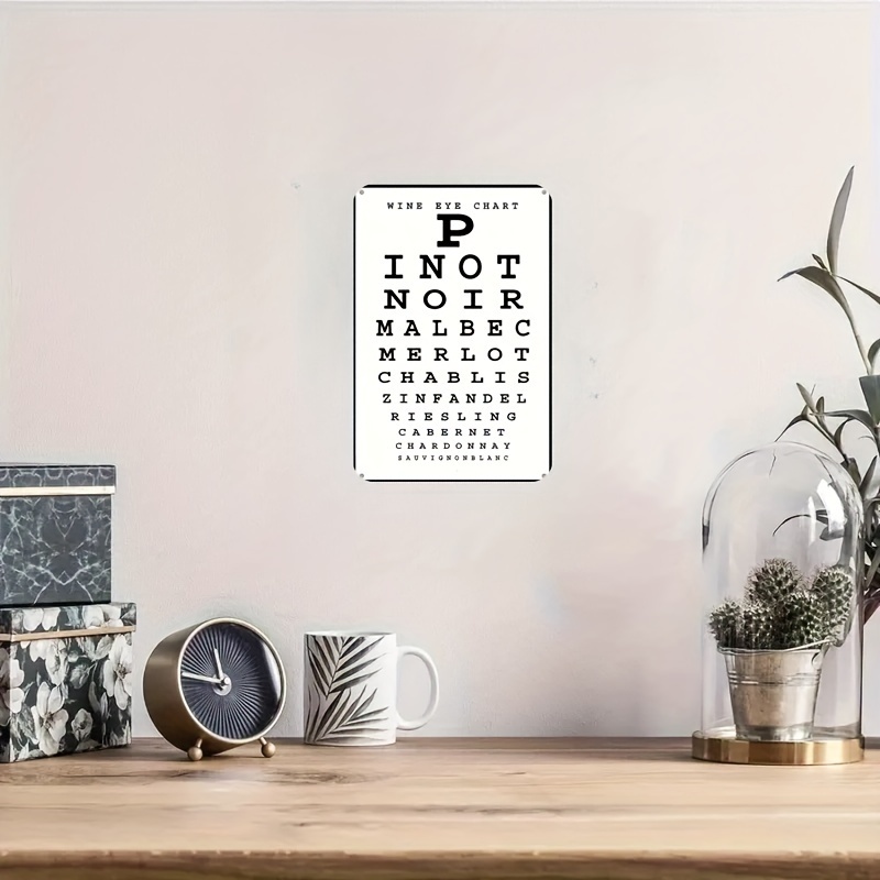 Vintage Wine Eye Chart Metal S - Home Bar And Kitchen 评论和价格