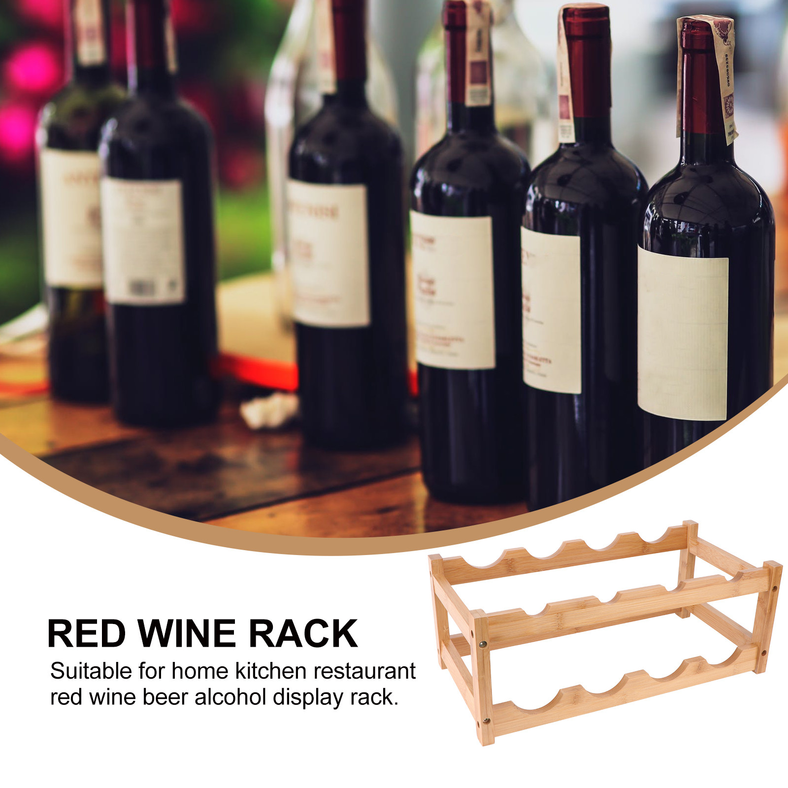 Wooden Double Layer Red Wine R - Home Bar Stand 评论和价格