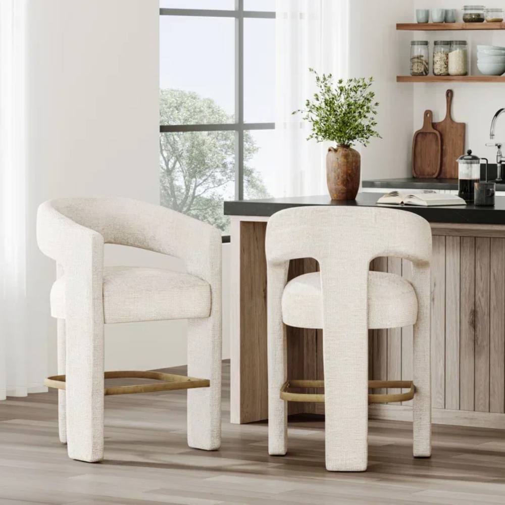 Modern Upholstered Counter Sto - Home Bar Stools 评论和价格