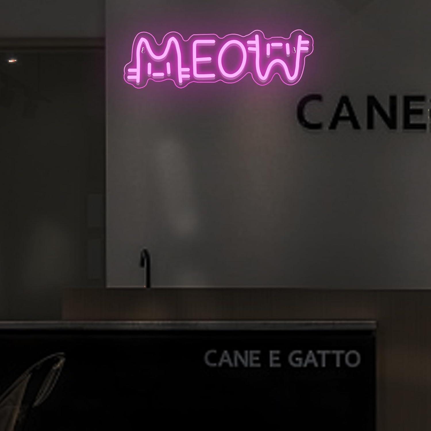 Meow Neon Sign Cat USB Powered - Home Bar And Restaurant 评论和价格
