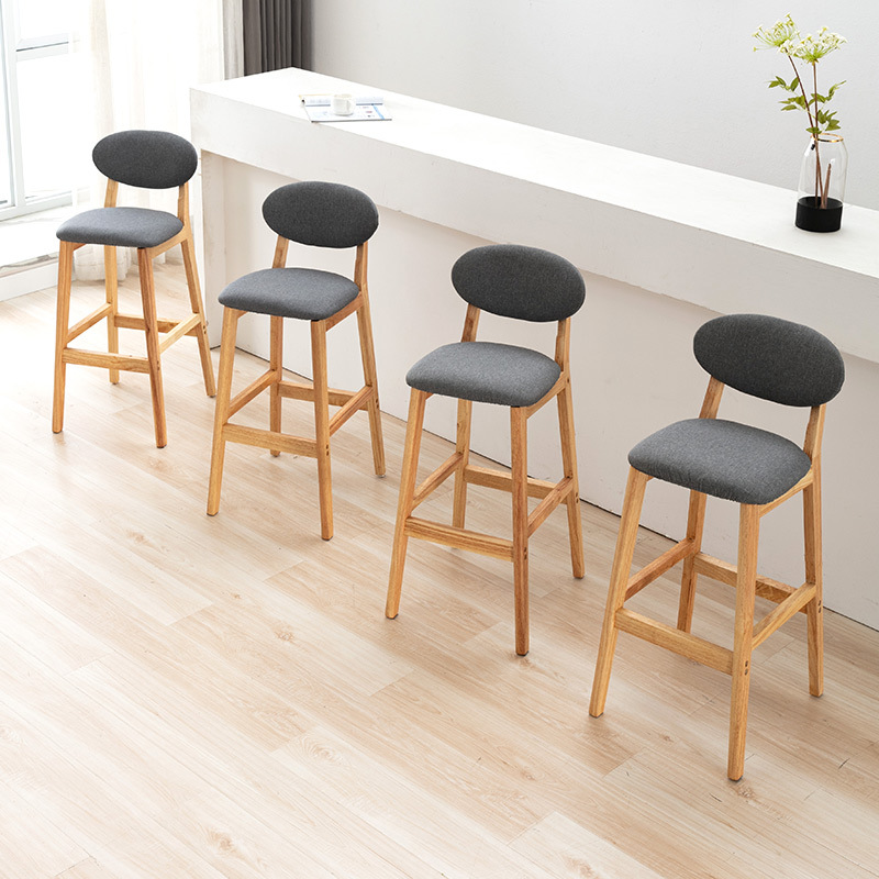Simple solid wood bar chair, d - Home Bar Stools 评论和价格