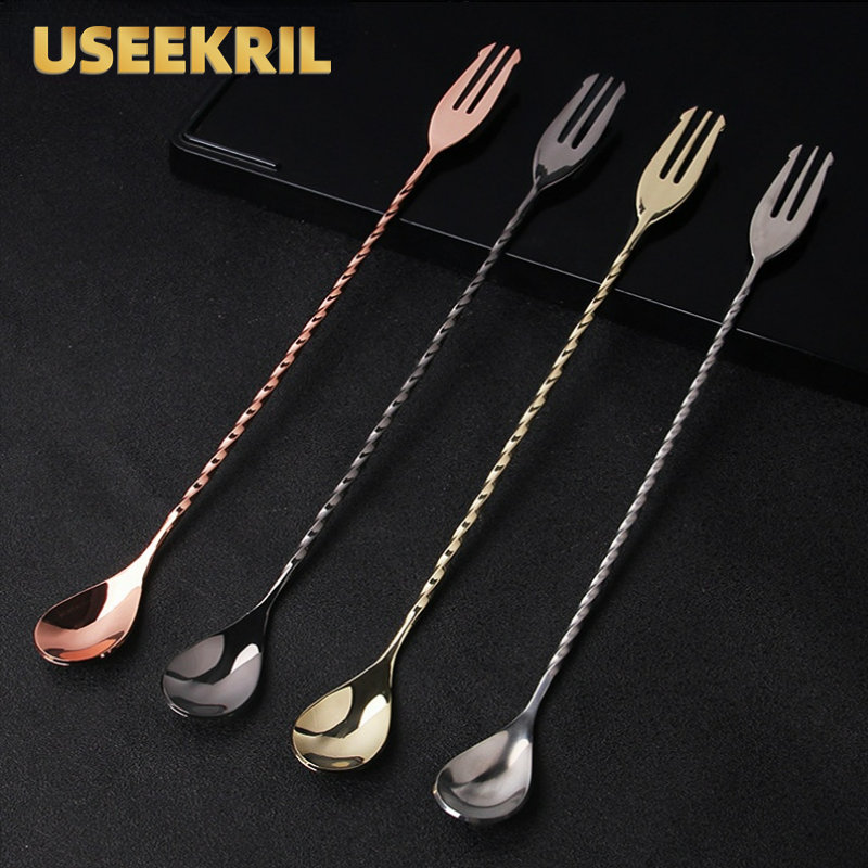 30 40 50cm Bar Spoon With Fork - Bar Spoon Twisted 评论和价格