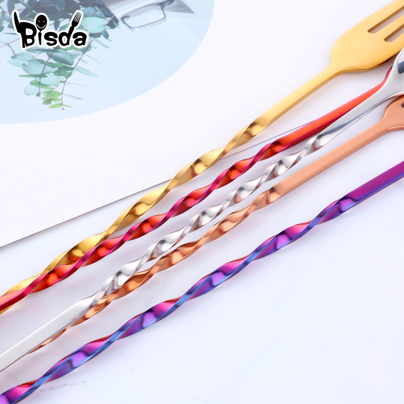 Cocktail Bar Spoons with Fork, - Bar Spoon Twisted 评论和价格